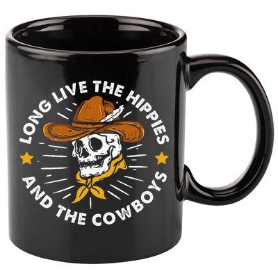 Long Live The Hippies And The Cowboys 11oz C Handle Ceramic Mug