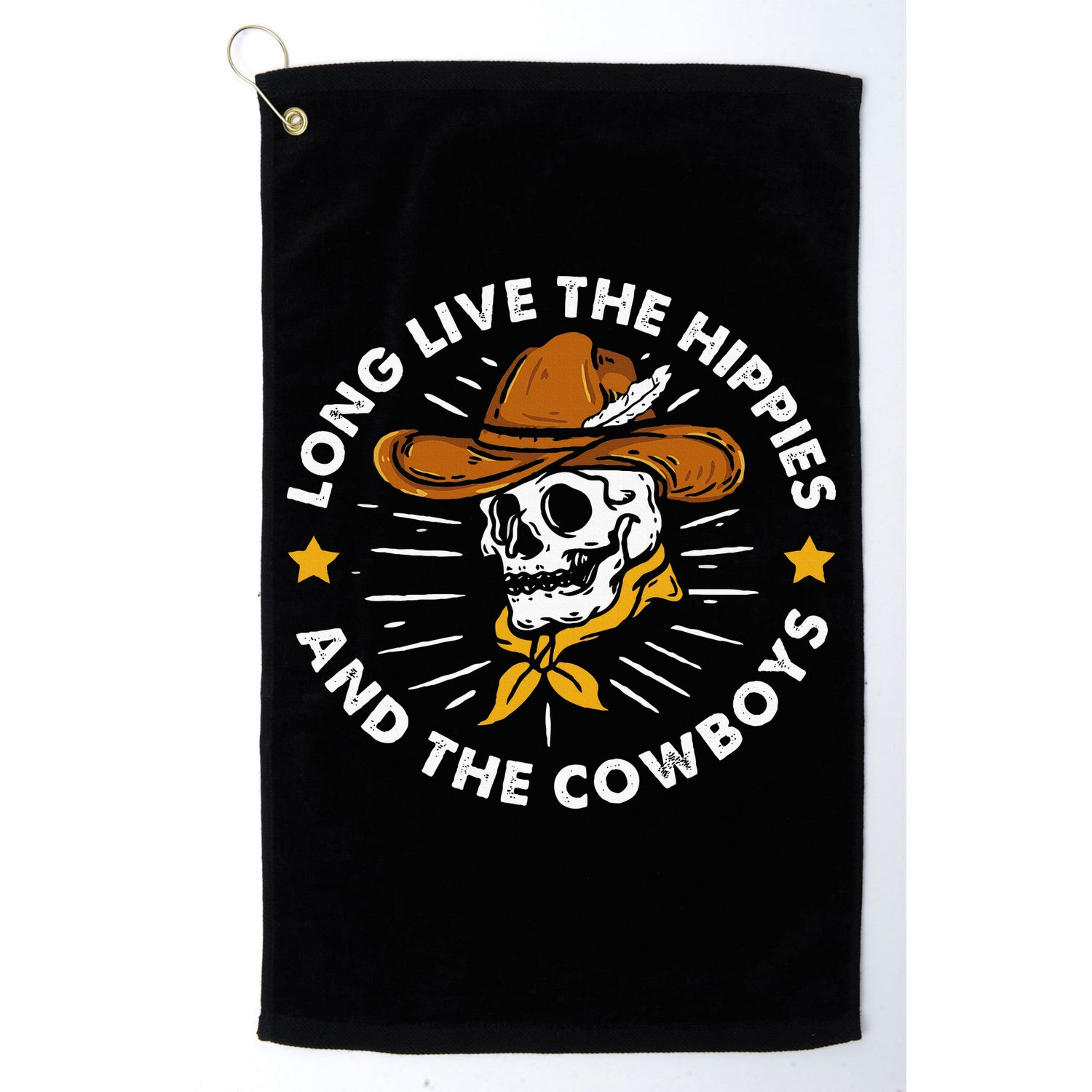 Long Live The Hippies And The Cowboys Golf Towel