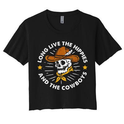 Long Live The Hippies And The Cowboys Women's Crop Top Tee