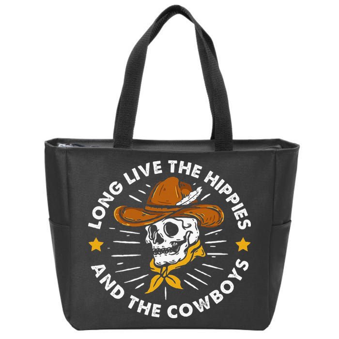 Long Live The Hippies And The Cowboys Zip Tote Bag