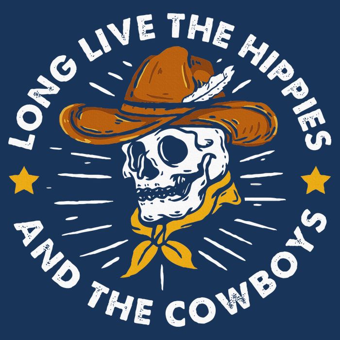 Long Live The Hippies And The Cowboys Infant Baby Jersey Bodysuit