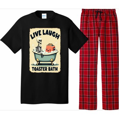 Live Laugh Toaster Bath Skeleton Vintage Funny Saying Pajama Set