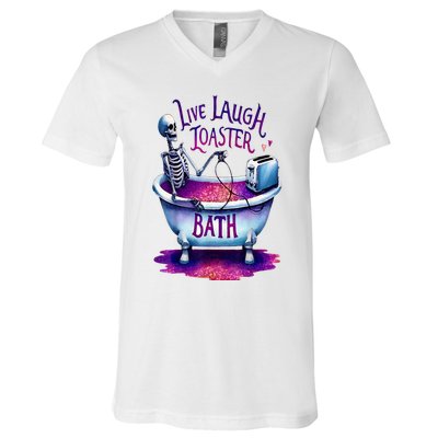 Live Laugh Toaster Bath V-Neck T-Shirt