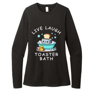 Mandatoryfunday Live Laugh Toaster Bath Sarcastic Unhinged Meme Saying Womens CVC Long Sleeve Shirt