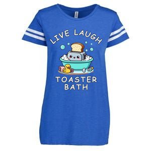 Mandatoryfunday Live Laugh Toaster Bath Sarcastic Unhinged Meme Saying Enza Ladies Jersey Football T-Shirt