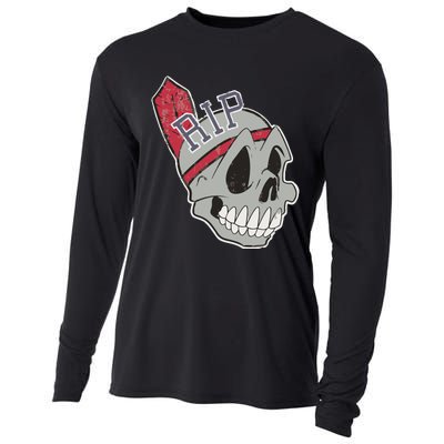 Long Live The Chief Distressed Cleveland Baseball Cooling Performance Long Sleeve Crew