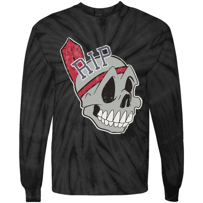 Long Live The Chief Distressed Cleveland Baseball Tie-Dye Long Sleeve Shirt