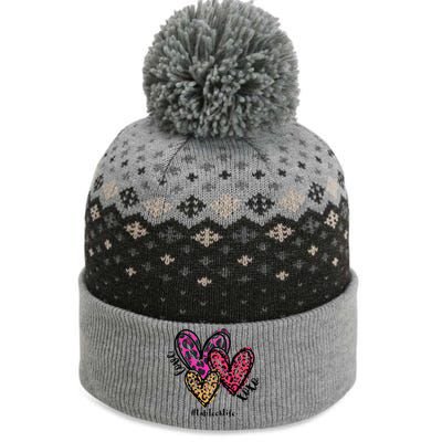 Love Lab Tech Life Heart Leopard Costume Valentine's Day The Baniff Cuffed Pom Beanie