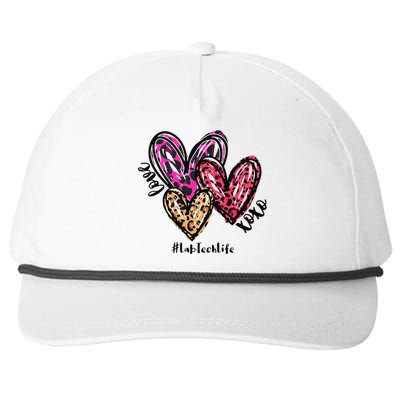 Love Lab Tech Life Heart Leopard Costume Valentine's Day Snapback Five-Panel Rope Hat