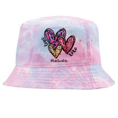 Love Lab Tech Life Heart Leopard Costume Valentine's Day Tie-Dyed Bucket Hat