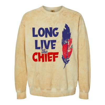 Long Live The Chief Wahoo Cleveland Baseball Colorblast Crewneck Sweatshirt