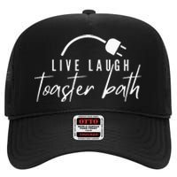 Live Laugh Toaster Bath High Crown Mesh Back Trucker Hat