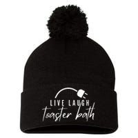 Live Laugh Toaster Bath Pom Pom 12in Knit Beanie