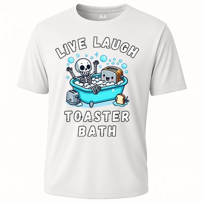 Live Laugh Toaster Bath Sarcastic Unhinged Meme Saying Performance Shirt