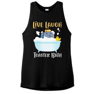 Live Laugh Toaster Bath Ladies PosiCharge Tri-Blend Wicking Tank