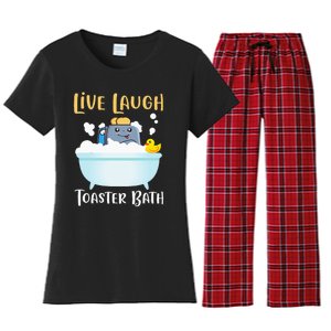 Live Laugh Toaster Bath Women's Flannel Pajama Set