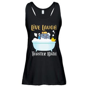 Live Laugh Toaster Bath Ladies Essential Flowy Tank