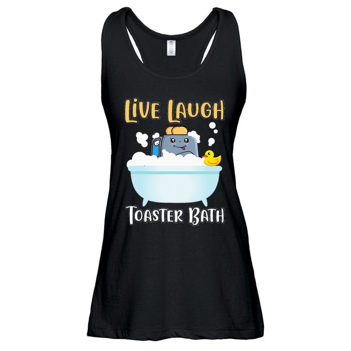 Live Laugh Toaster Bath Ladies Essential Flowy Tank