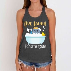 Live Laugh Toaster Bath Women's Knotted Racerback Tank