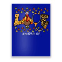 Leopard Love Turkey Nurse Thanksgiving Fall Poster