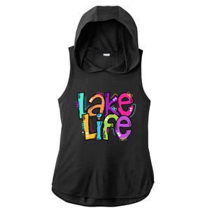 Lake Life Travel Lover Adventurer Lake Life Wildlife Vacation Ladies PosiCharge Tri-Blend Wicking Draft Hoodie Tank