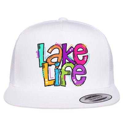 Lake Life Travel Lover Adventurer Lake Life Wildlife Vacation Flat Bill Trucker Hat