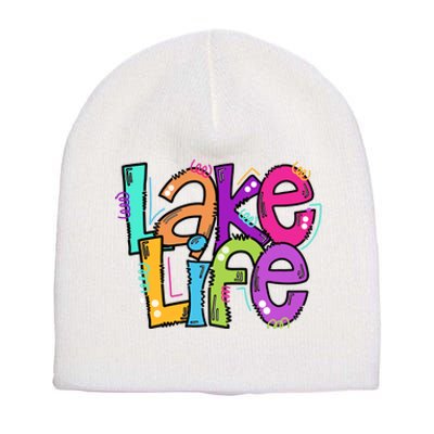 Lake Life Travel Lover Adventurer Lake Life Wildlife Vacation Short Acrylic Beanie