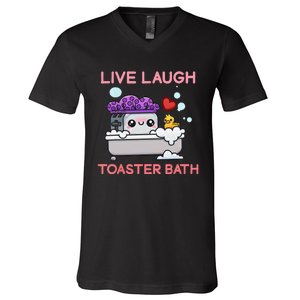 Live Laugh Toaster Bath V-Neck T-Shirt