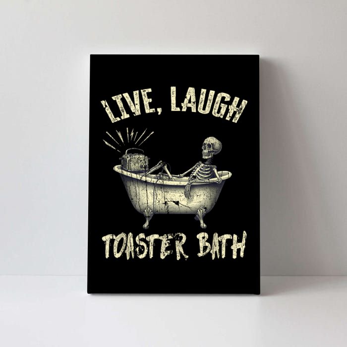 Live Laugh Toaster Bath Skeleton Bathroom Canvas