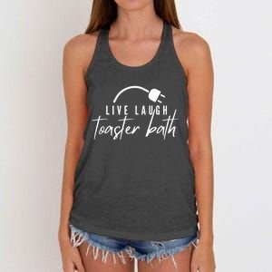 Live Laugh Toaster Bath Women's Knotted Racerback Tank