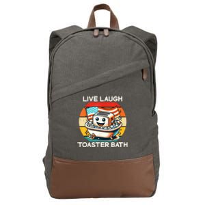 Live Laugh Toaster Bath Cotton Canvas Backpack