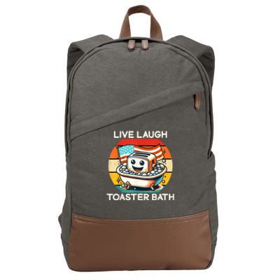 Live Laugh Toaster Bath Cotton Canvas Backpack