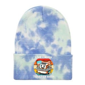 Live Laugh Toaster Bath Tie Dye 12in Knit Beanie