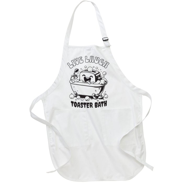 Live Laugh Toaster Bath Vintage Funny Toaster Full-Length Apron With Pockets