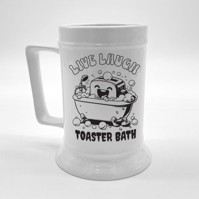 Live Laugh Toaster Bath Vintage Funny Toaster Beer Stein