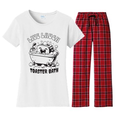 Live Laugh Toaster Bath Vintage Funny Toaster Women's Flannel Pajama Set