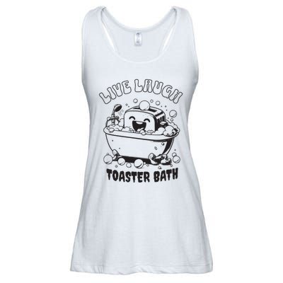 Live Laugh Toaster Bath Vintage Funny Toaster Ladies Essential Flowy Tank