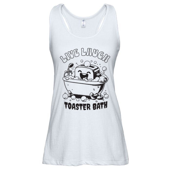 Live Laugh Toaster Bath Vintage Funny Toaster Ladies Essential Flowy Tank