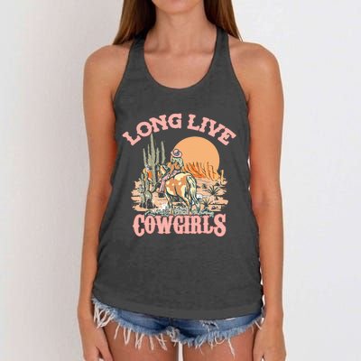 Long Live The Cowgirls Howdy Rodeo Western Country Southern Women's Knotted Racerback Tank