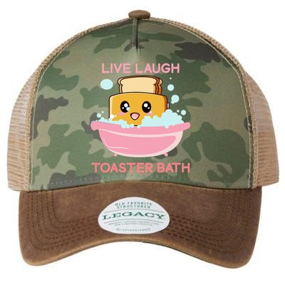 Live Laugh Toaster Bath Funny Saying Legacy Tie Dye Trucker Hat