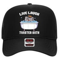 Live Laugh Toaster Bath High Crown Mesh Back Trucker Hat