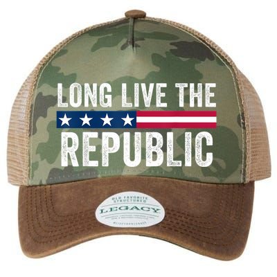 Long Live The Republic Patriotic American Flag Legacy Tie Dye Trucker Hat
