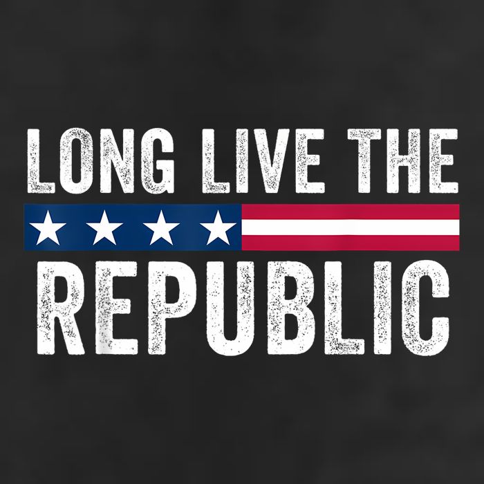 Long Live The Republic Patriotic American Flag 7 Panel Mesh Trucker Snapback Hat