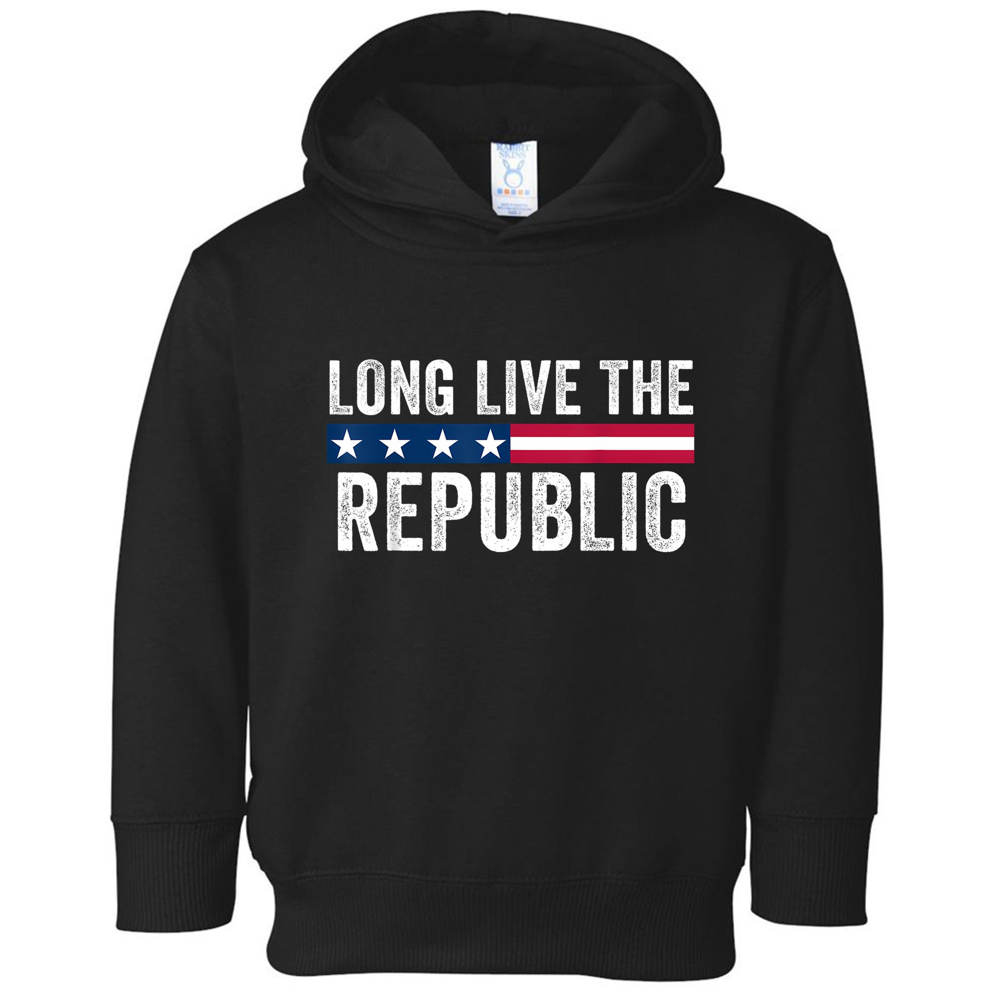 Long Live The Republic Patriotic American Flag Toddler Hoodie
