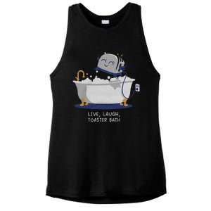 Live Laugh Toaster Bath Ladies PosiCharge Tri-Blend Wicking Tank