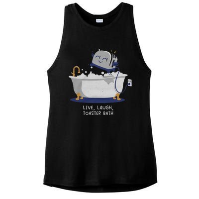 Live Laugh Toaster Bath Ladies PosiCharge Tri-Blend Wicking Tank