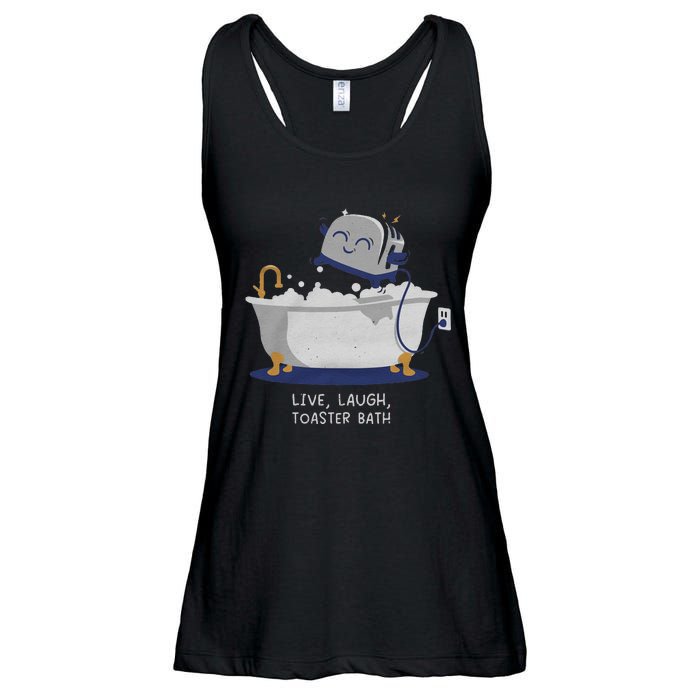 Live Laugh Toaster Bath Ladies Essential Flowy Tank