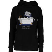 Live Laugh Toaster Bath Womens Funnel Neck Pullover Hood