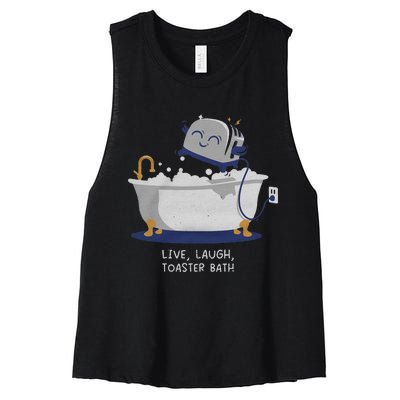 Live Laugh Toaster Bath Women's Racerback Cropped Tank