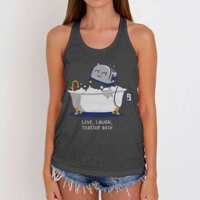 Live Laugh Toaster Bath Women's Knotted Racerback Tank